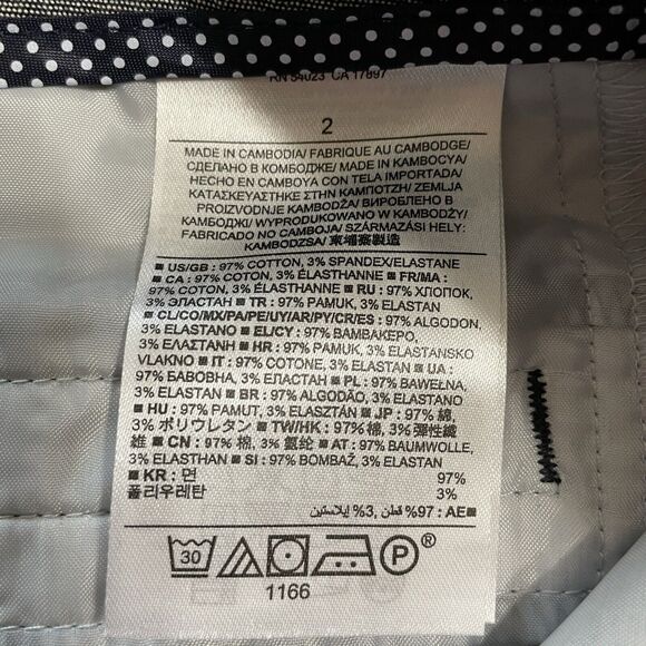 Banana Republic Pants Size 2 Navy Blue Print Hampton Fit Flat Front Ankle NEW - Picture 9 of 10